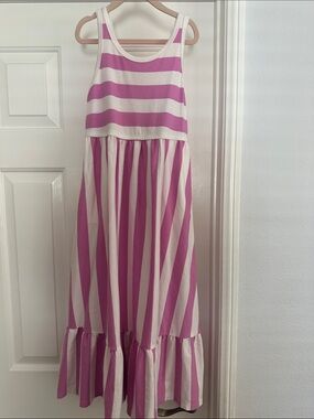 Cat and Jack girls Striped Pink and White Tank Maxi Dress